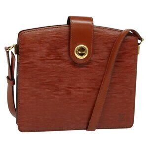 Authentic LOUIS VUITTON Epi Capuchin Shoulder Bag Brown M52343 LV